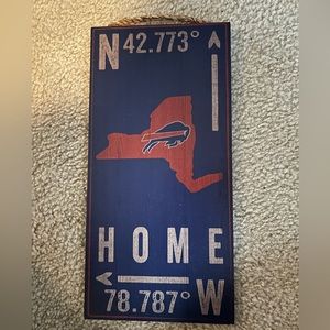 Buffalo Bills wood hanging sign